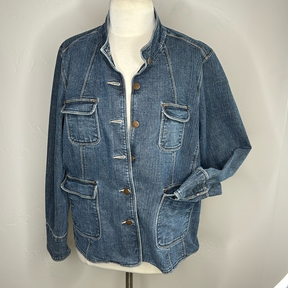 Venezia Jackets & Blazers - Venezia  Denim Jacket mock neck. Size 18/20